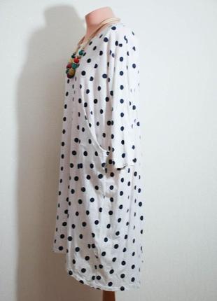 Италия платье боченок боченком кокон коконом в гороше  с длинным рукавом3 фото