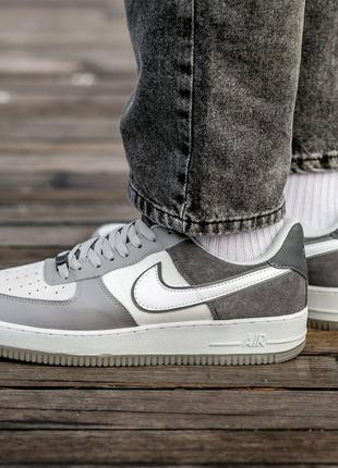 Кроссовки nike air force suede white\grey