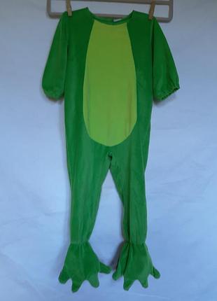 Дитячий новорічний карнавальний маскарадний флісовий костюм жаби, жабки  на  12-18 місяців