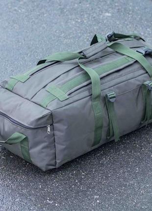 Речовий баул сумка рюкзак новатор на 80 літрів хакі армійський тактичний міцний