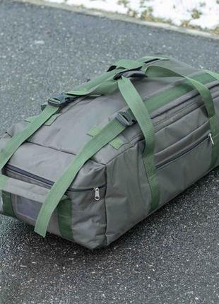 Речовий баул сумка рюкзак новатор на 80 літрів хакі армійський тактичний міцний