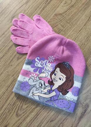 Набip шапка та рукавицi для дiвчинки софiя прекраснаi disney