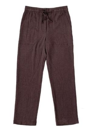 Женские текстурированные брюки zara коричневые, р. м3 фото