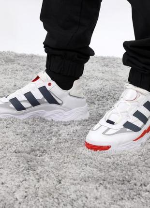 Мужские кроссовки adidas niteball white blue red3 фото