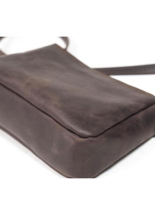 Кожаная сумка.
цвет шоколад, мел из хорс (матовая с винтажным эффектом).5 фото