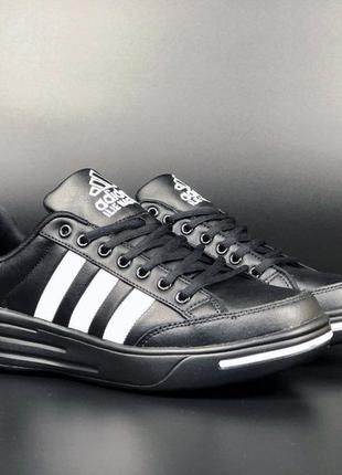 Мужские черно-белые кожаные кроссовки adidas ilie nastase 🆕 кроссовки адидас