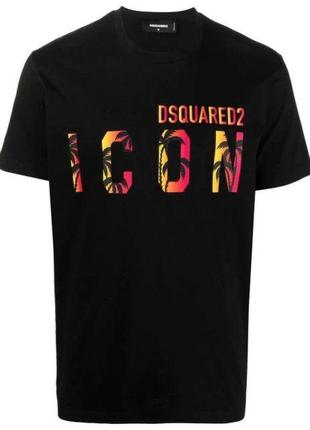 Чоловіча футболка dsquared2 чорна / якісні футболки для чоловіків на кожний день