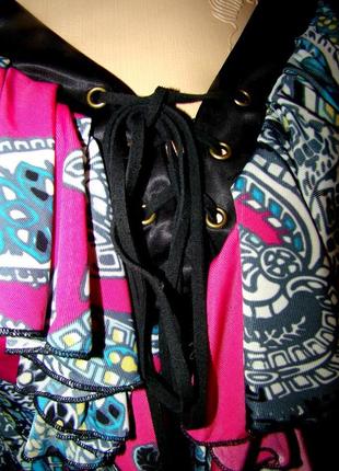 Яркая блуза с воланами и шнуровкой (р.м/l/xl)2 фото