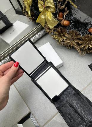 Черный практичный стильный качественный кошелек в фирменной коробке натуральная кожа6 фото