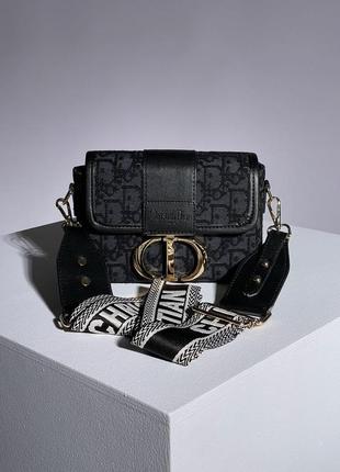 Сумка christian dior 30 montaigne bag black textile4 фото