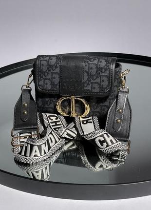 Сумка christian dior 30 montaigne bag black textile6 фото