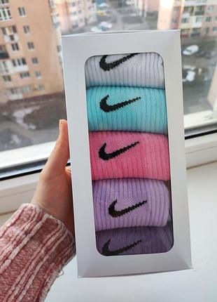 Набір комплект 5 пар шкарпетки nike. середні