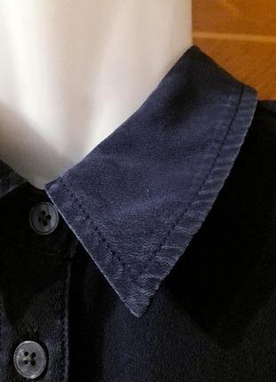 Брендовая 100% шелк классическая темно- синяя рубашка р.10 r от boden3 фото
