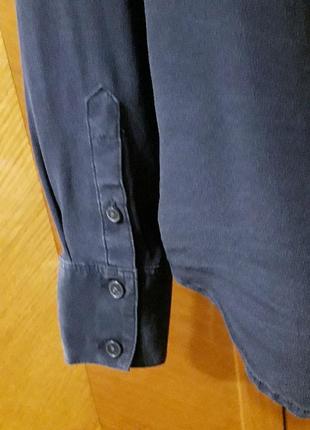 Брендовая 100% шелк классическая темно- синяя рубашка р.10 r от boden7 фото