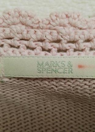 Натуральный свитер нежно-розового цвета и удлиненными рукавами 🌸5 фото