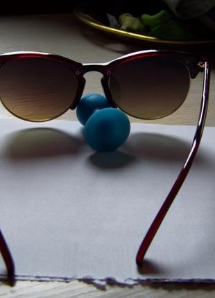 Солнцезащитные очки антиблик полуободковые вишневая оправа золото-красное зеркало италия10 фото