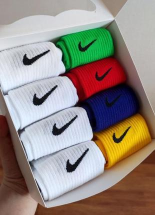 Набір комплект 8 пар шкарпетки nike високі/середні білі