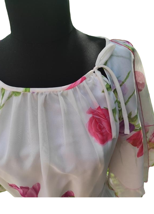 Ніжна шифонова сукня плаття максі в квітковий принт від французького бренду6 фото