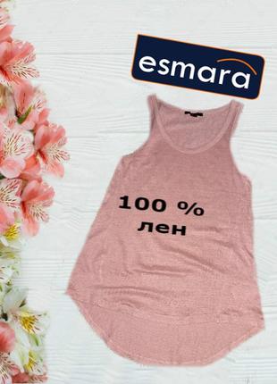🌹🌹esmara лляна гарна літня жіноча майка пудровий рожевий колір s/м🌹🌹
