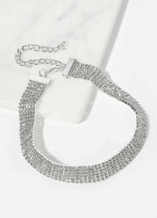 Чокер стразы блестящий камни колье ожерелье бижутерия аксессуары3 фото