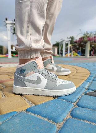 Кросівки nike air jordan 1 mid grey