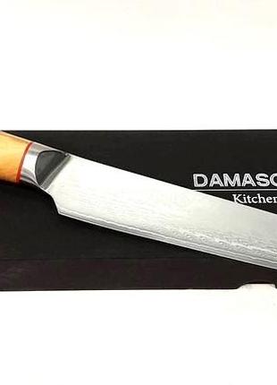 Нож слайсер damascus dk-ok 4003 aus-10 дамасская сталь 67 слоев лезвие 20 см2 фото