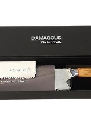 Нож слайсер damascus dk-ok 4003 aus-10 дамасская сталь 67 слоев лезвие 20 см3 фото