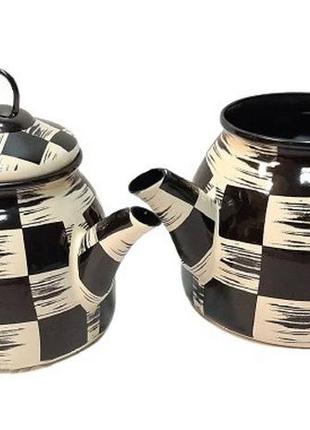 Двоярусний емальорований чайник o.m.s. collection 10810-black (1 /2 л)4 фото