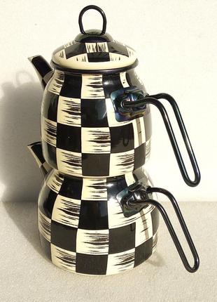 Двоярусний емальорований чайник o.m.s. collection 10810-black (1 /2 л)8 фото