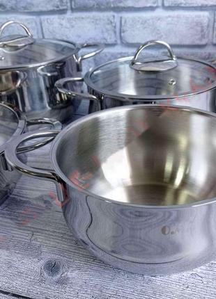 Набор посуды o.m.s. collection 1023-s silver 8 предметов4 фото