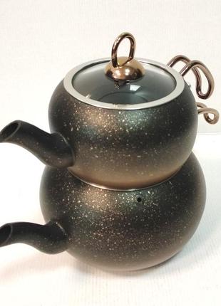 Двухярусный чайник o.m.s. collection 8210-m bronze (1 /2 л)2 фото