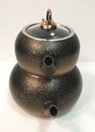 Двухярусный чайник o.m.s. collection 8210-m bronze (1 /2 л)4 фото