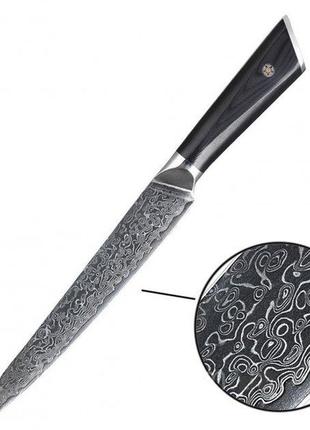 Нож слайсер damascus dk-lkb 5003 vg-10 дамасская сталь 67 слоев лезвие 20 см1 фото