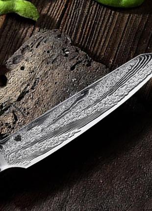 Нож универсальный damascus dk-ak 3007 aus-10 дамасская сталь 73 слоя лезвие 12 см.6 фото