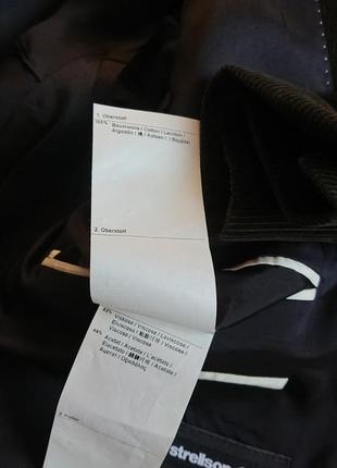 Брендовый фирменный коттоновый вельветовый пиджак strellson,оригинал,новый,размер м.8 фото