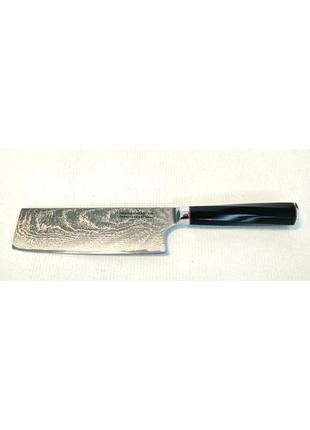 Нож кухонный-топорик 17 см damascus dk-ak 3005 aus-10 дамасская сталь 73 слоя7 фото