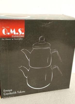 Двухярусный эмалированный чайник o.m.s. collection 10800-grafit (1 /2 л)10 фото