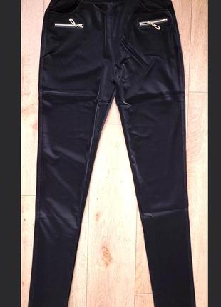 Кожаные лосины женские, экокожа с эффектом блеска. кеналин. l-xl р.