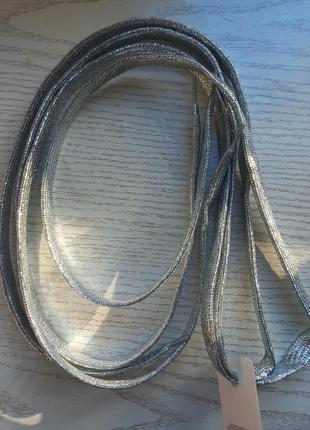 Шнурки для обуви серебро люрекс