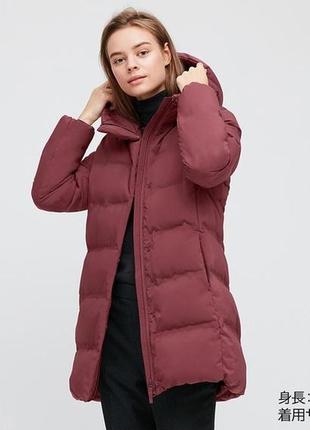 Пальто пуховик uniqlo курточка зимняя зима пух микропуховик куртка