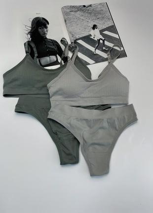 Спортивный комплект нижнего белья, топ и стринги6 фото