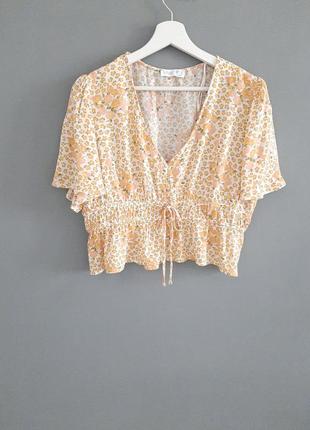 Неймовірна віскозна коротка блуза в насичених тонах3 фото
