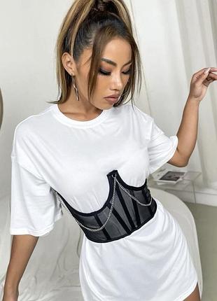 Корсет ланцюг ланцюги ланцюжок ланцюжки чорний короткий скорочений сітка сітчатий прозорий кісточки