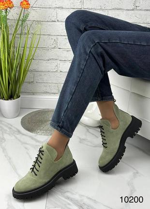 Женские ботинки натуральная кожа замша 36-41 туфли броги