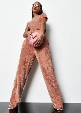 Крутые фактурные велюровые  брендированные  длинные штаны палаццо с замочком    круті фактурні бренд2 фото