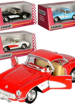 Машинка chevrolet corvette 1957 kinsmart kt5316w инерционная, 1:34