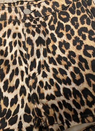 Джинсовые шорты принт леопард5 фото