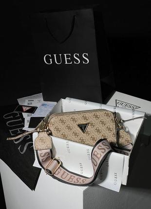 Жіноча маленька золотиста сумка з  ремнем через плече  guess  🆕 сумка кросс боди4 фото