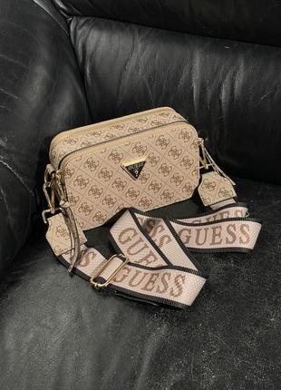 Жіноча маленька золотиста сумка з  ремнем через плече  guess  🆕 сумка кросс боди5 фото