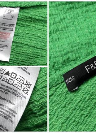 Брендовая фактурная ярко-зелёная блузка "f&f". размер uk10/eur38.7 фото